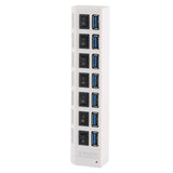 7-Port Usb 3.0 Hub 5Gbps Plug & Play 1Tb Support - White