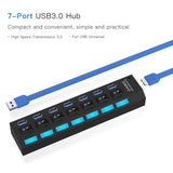 7-Port Usb 3.0 Hub 5Gbps Plug & Play 1Tb Support - White