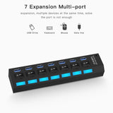 7-Port Usb 3.0 Hub 5Gbps Plug & Play 1Tb Support - White