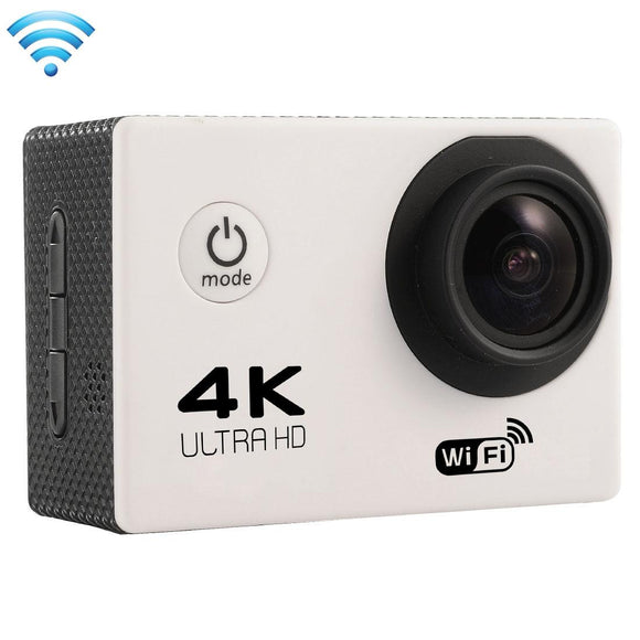170 Degree Wide Angle Wifi Action Camera with Waterproof Case - Supports 64gb Micro Sd - White