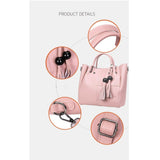 Versatile 3 In 1 Pu Shoulder Bag With Bear Tassel