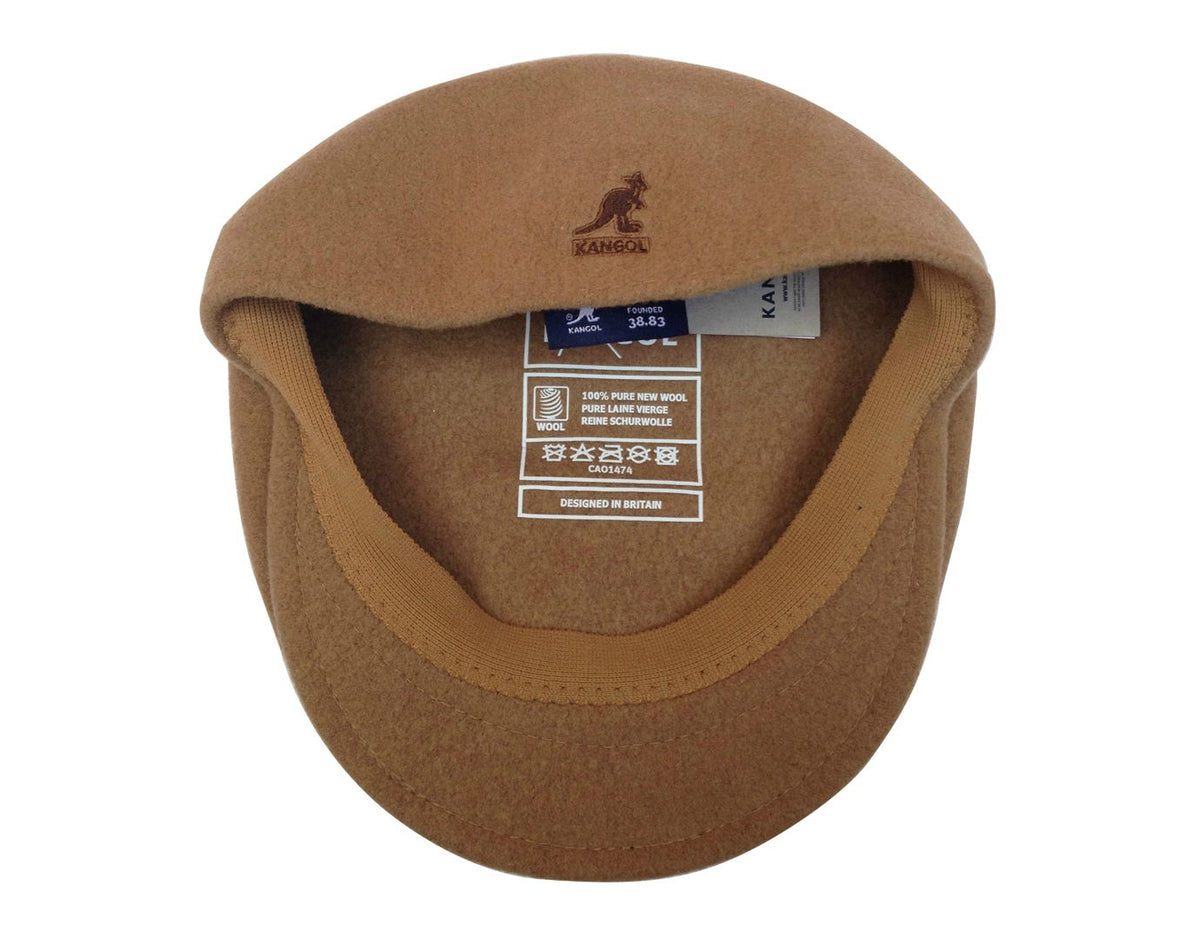 KANGOL 504 Wool Ivy Cap Mens Warm Winter Flat Classic Hat - Camel
