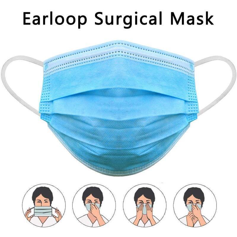 Wellness Accessories: 50x Disposable Surgical Face Mask Dust Mouth Guard 3 Ply Air Purifying