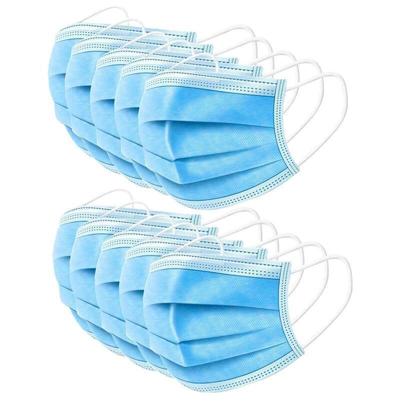 Wellness Accessories: 50x Disposable Surgical Face Mask Dust Mouth Guard 3 Ply Air Purifying