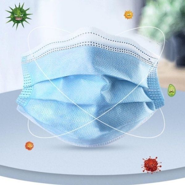 Wellness Accessories: 50x Disposable Surgical Face Mask Dust Mouth Guard 3 Ply Air Purifying