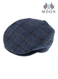 Men's Hats & Caps: DENTS Abraham Moon Tweed Flat Cap Wool Ivy Hat Driving Cabbie Quilted 1-3038 - Blue - Medium