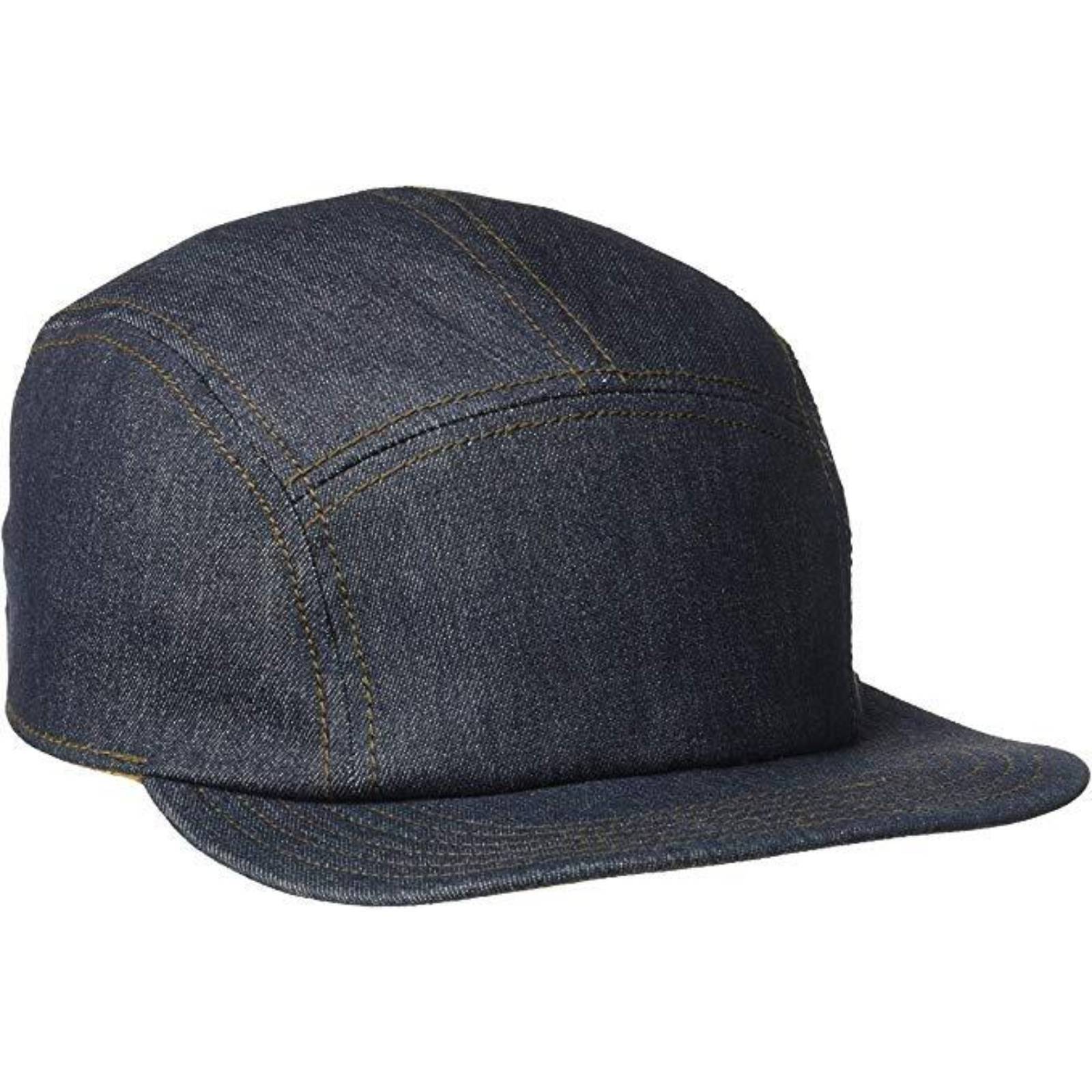 Men's Hats & Caps: Goorin Brothers Denim Snapback Hat Jeans Baseball Trucker Cap - Navy