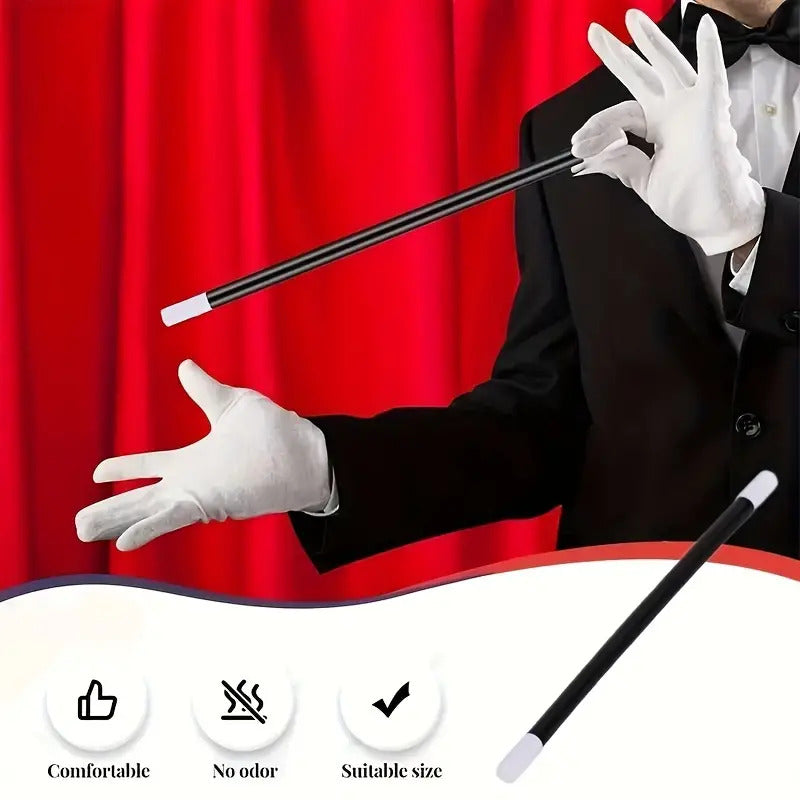 Costumes & Accessories: Black MAGIC WAND Magicians Wizard Costume Prop Party Accessory 30cm Length