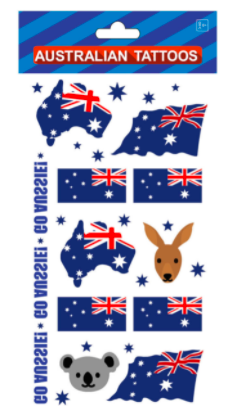 Tattoo Suppliers: Body Tattoos Fake Temporary Face Australian Aussie Day Flag Contemporary Tats