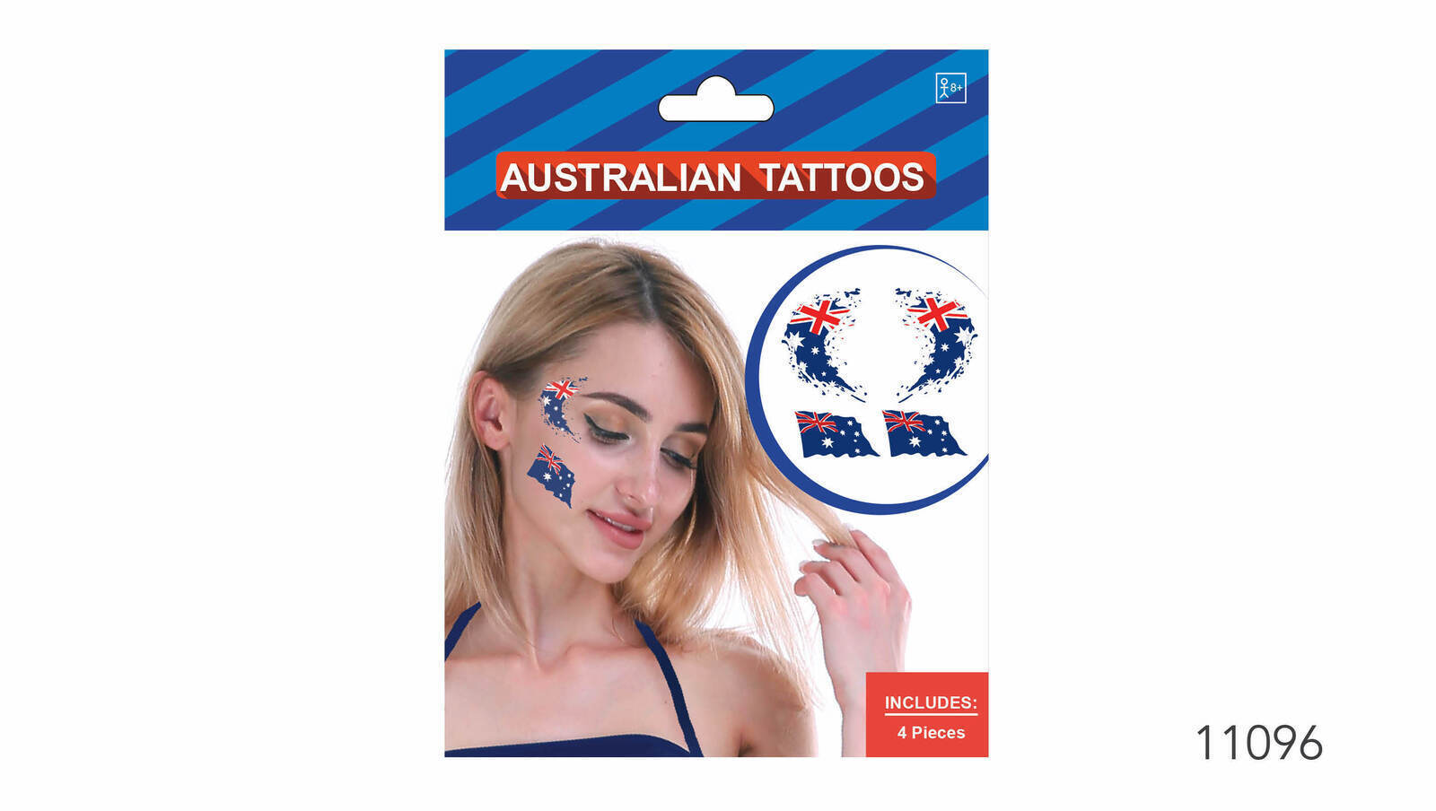 Tattoo Suppliers: 4pcs Australian Flag Face Tattoos Australia Day Soccer Tennis
