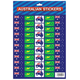 Party Supplies: Australian Flag Stickers  A4 Sheet of Festive Stickers for Australia Day Celebrations