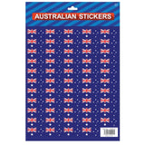 Party Supplies: Australian Flag Stickers  4x A4 Sheets of Festive Stickers for Australia Day Celebrations