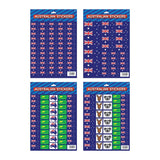 Party Supplies: Australian Flag Stickers  4x A4 Sheets of Festive Stickers for Australia Day Celebrations
