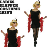 Costumes & Accessories: Ladies Flapper Costume Charleston Gatsby Chicago Fancy Dress Party 1920s 20s - Black