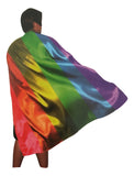 140cm DELUXE RAINBOW CAPE Party Fancy Dress Costume Adult Size Pride