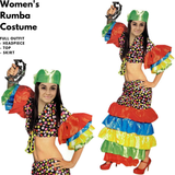 Costumes & Accessories: Womens FLAMENCO DANCER COSTUME Spanish Fancy Dress RUMBA Rio Carnival