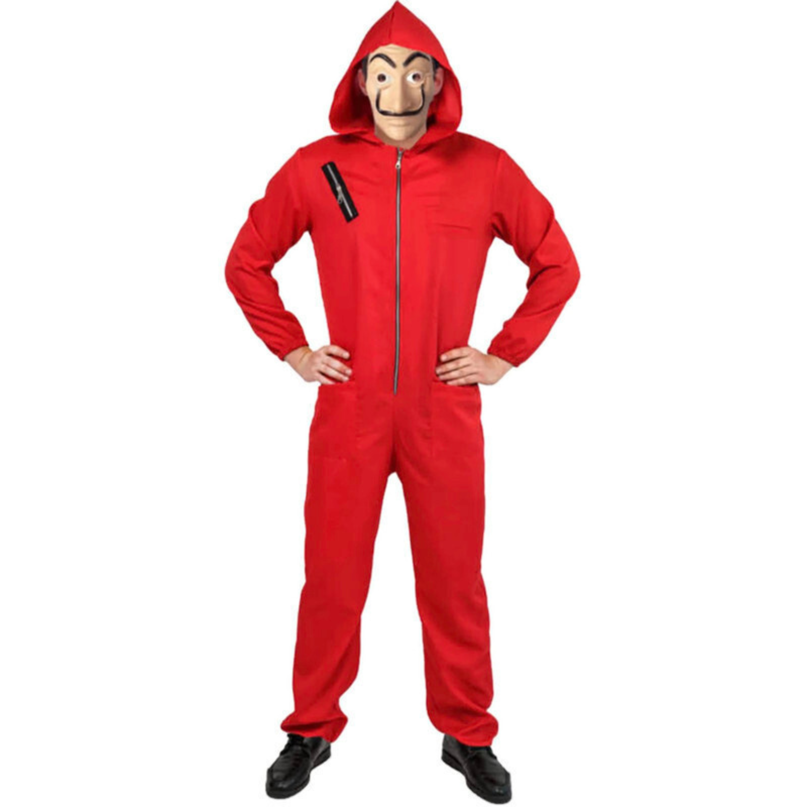 Costumes & Accessories: Salvador Dali La Casa De Papel Money Heist Red Jumpsuit Mask Costume Hoodie - L/XL (175cm - 185cm)