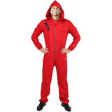 Costumes & Accessories: Salvador Dali La Casa De Papel Money Heist Red Jumpsuit Mask Costume Hoodie - L/XL (175cm - 185cm)