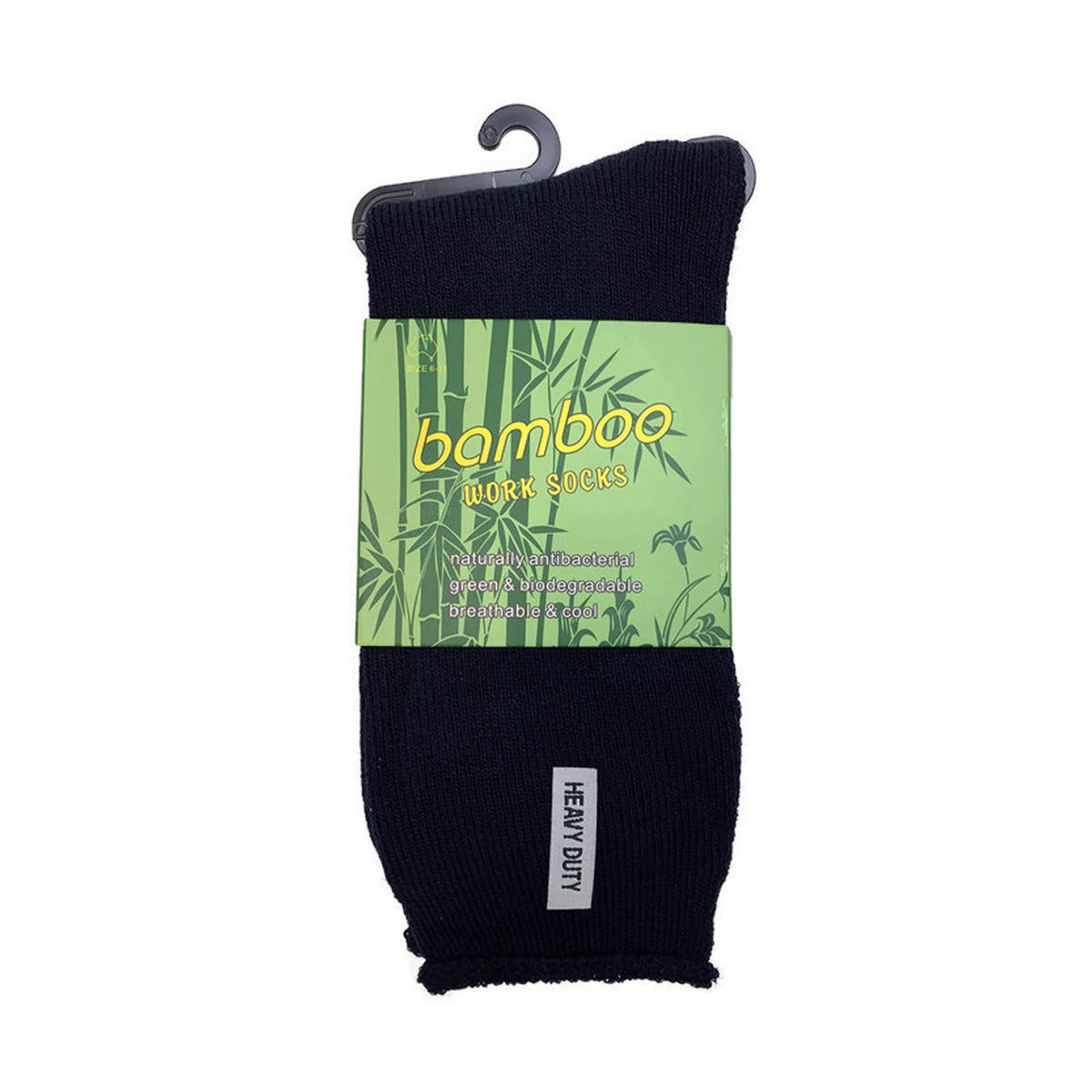 12 Pairs Bamboo Rich Mens Work Socks Thick Cushion Anti Odour - Black - 6-11