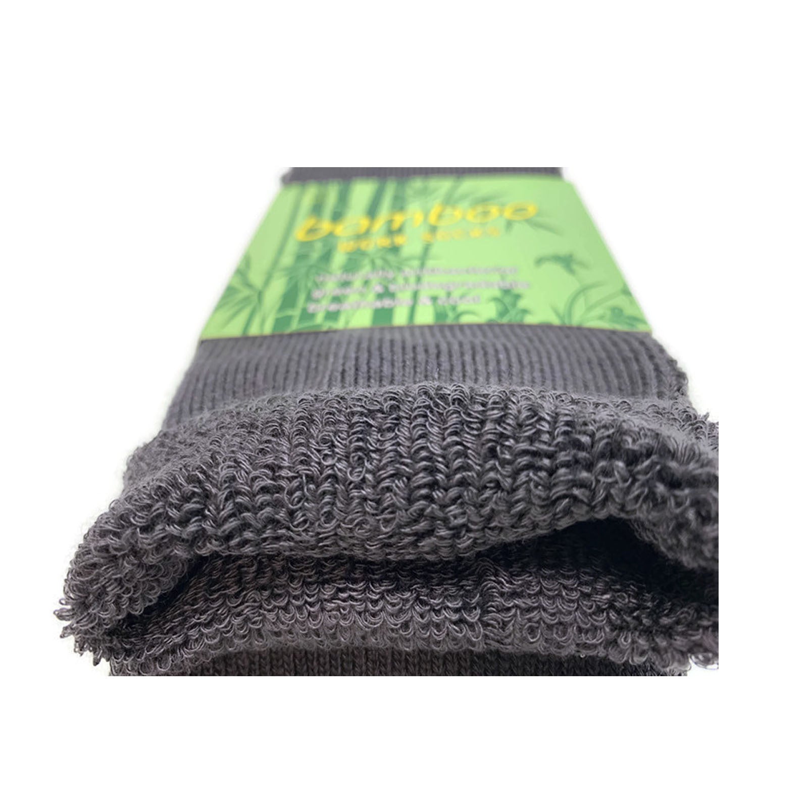 12 Pairs Bamboo Rich Mens Work Socks Thick Cushion Anti Odour - Charcoal Grey - 6-11