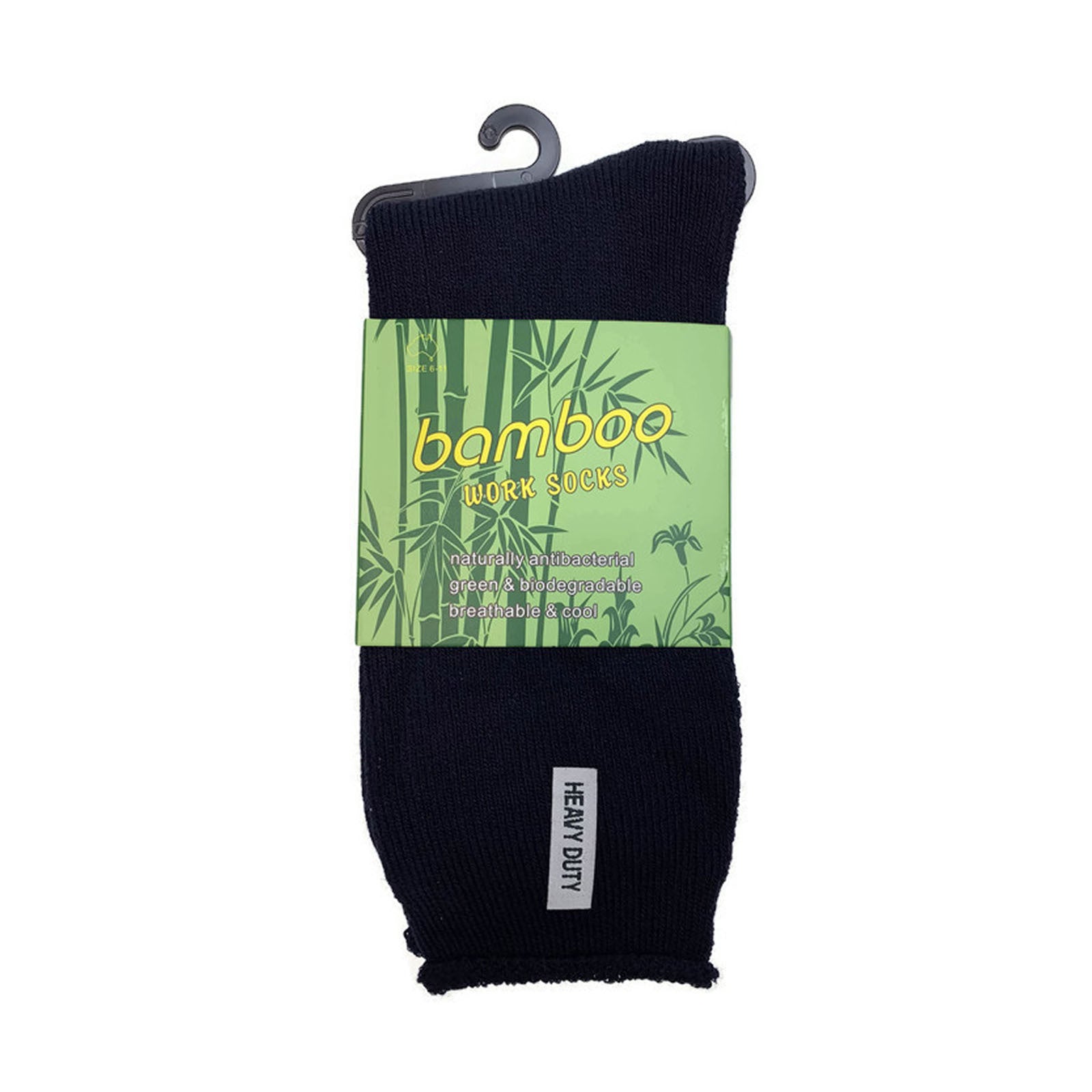 12 Pairs Bamboo Rich Mens Work Socks Thick Cushion Anti Odour - Navy Blue - 11-14