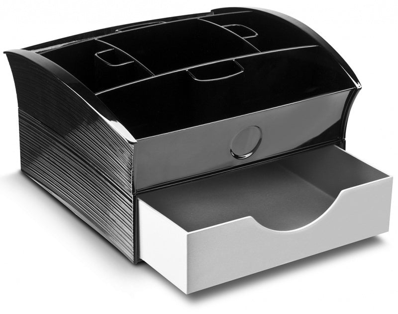 Kitchen Utensils: CEP Deluxe Tea Coffee Storage Home Office Organiser Distributor Tray - Black