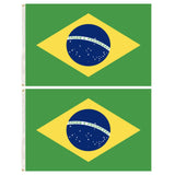 2x Brazil Country Flags Heavy Duty Brasil World Cup Brazilian  - 150cm x 90cm