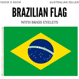 2x Brazil Country Flags Heavy Duty Brasil World Cup Brazilian  - 150cm x 90cm