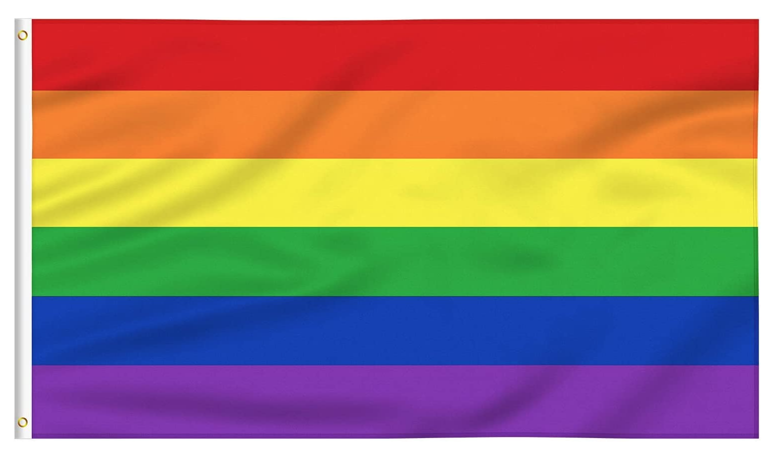 Novelty Gifts: DELUXE RAINBOW GAY PRIDE FLAG Outdoor Banner 150x90cm 3x5ft with Metal Eyelets