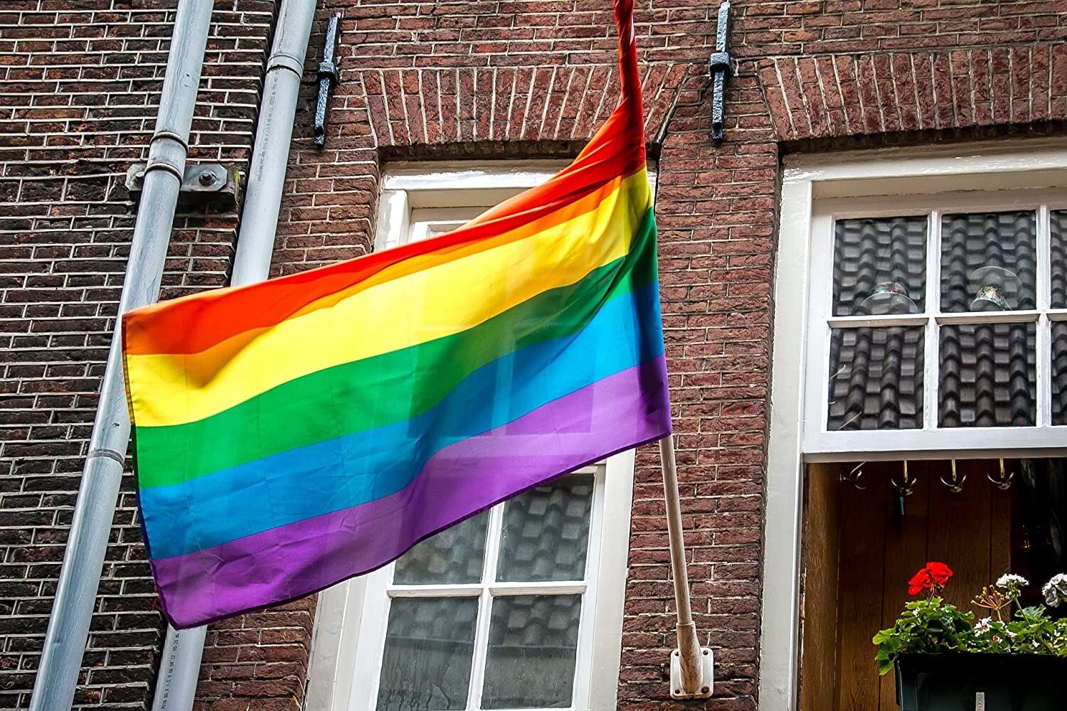 Novelty Gifts: DELUXE RAINBOW GAY PRIDE FLAG Outdoor Banner 150x90cm 3x5ft with Metal Eyelets