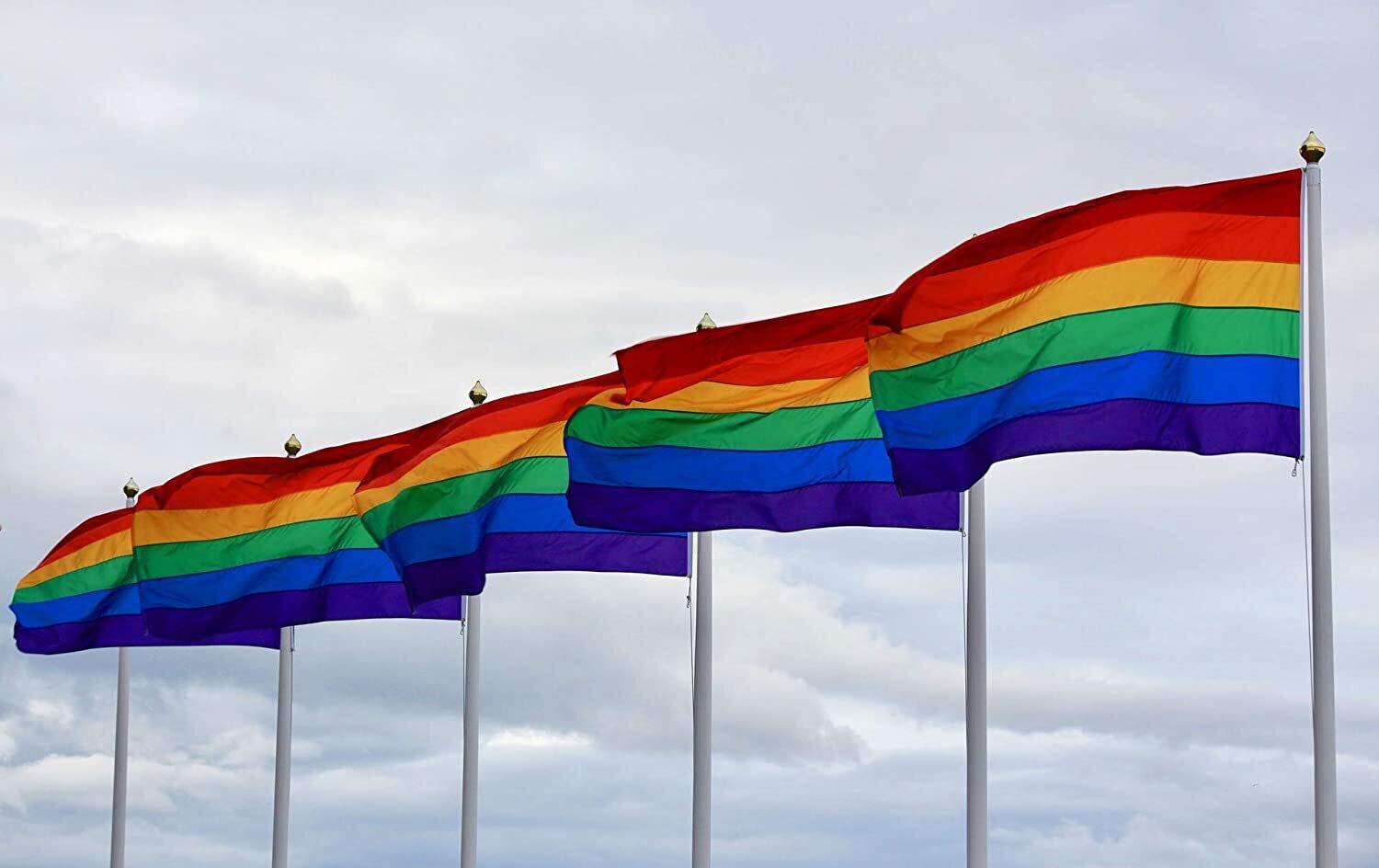 Novelty Gifts: DELUXE RAINBOW GAY PRIDE FLAG Outdoor Banner 150x90cm 3x5ft with Metal Eyelets
