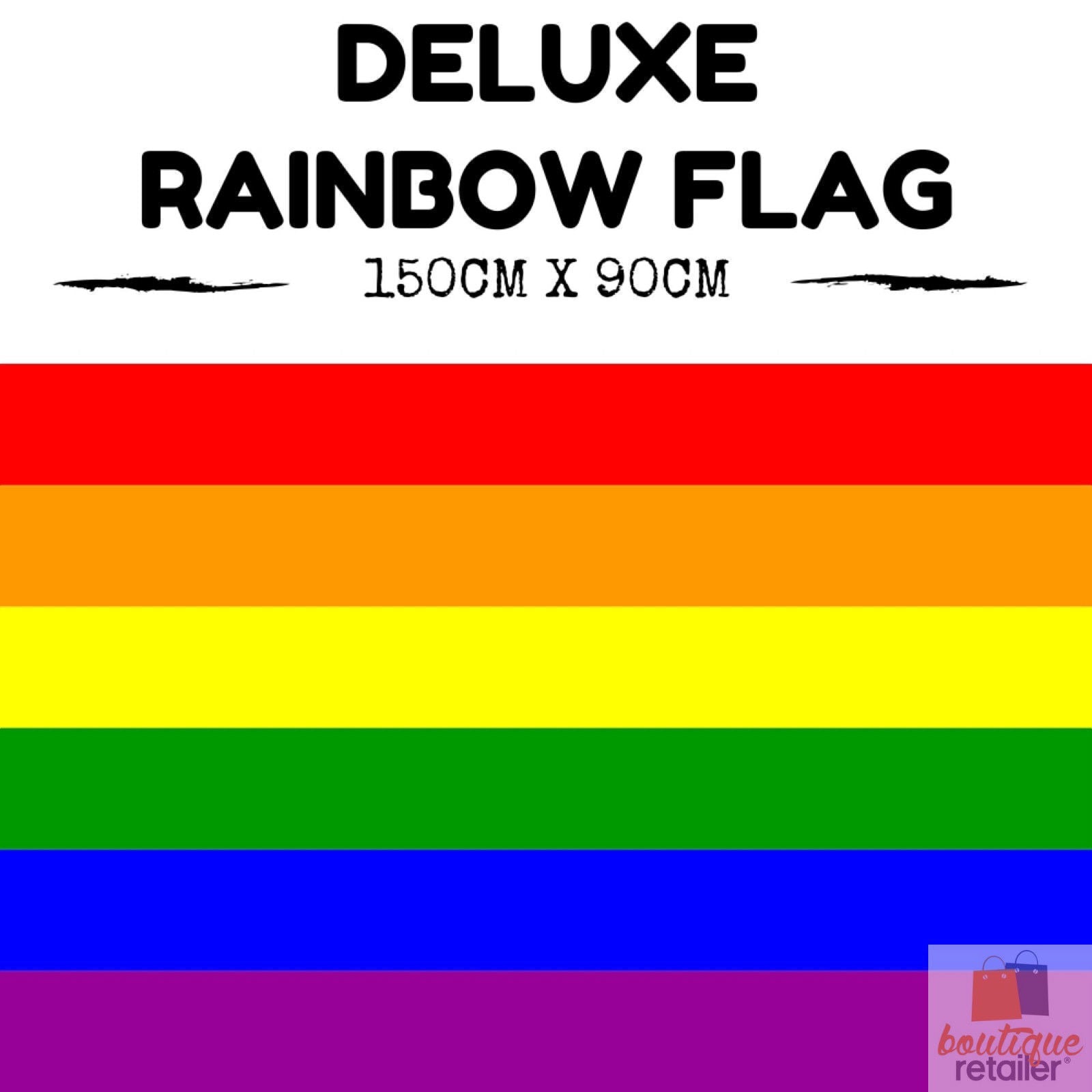 Novelty Gifts: DELUXE RAINBOW GAY PRIDE FLAG Outdoor Banner 150x90cm 3x5ft with Metal Eyelets