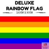 Novelty Gifts: DELUXE RAINBOW GAY PRIDE FLAG Outdoor Banner 150x90cm 3x5ft with Metal Eyelets