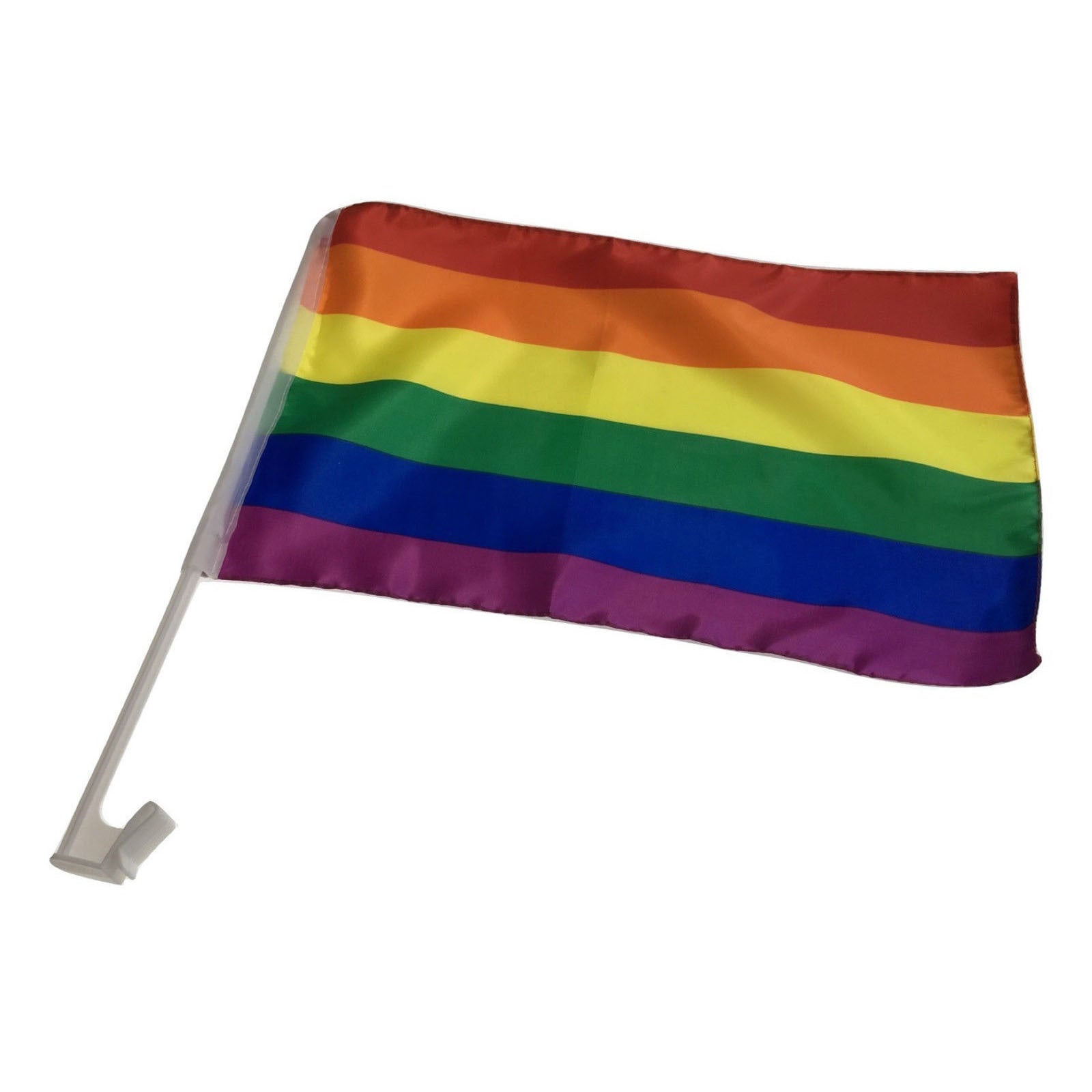 Novelty Gifts: RAINBOW CAR FLAG w Window Clip Flags Australia Day 30cm x 45cm LGBT Gay Pride
