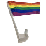 2x RAINBOW CAR FLAG with Window Clip Flags Australia Day 30cm x 45cm Gay Pride