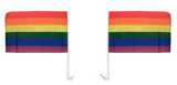 2x RAINBOW CAR FLAG with Window Clip Flags Australia Day 30cm x 45cm Gay Pride