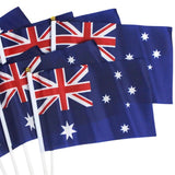 12x Australian Hand Flags – Set of 8 (14cm x 21cm) – Perfect for Australia Day Celebrations