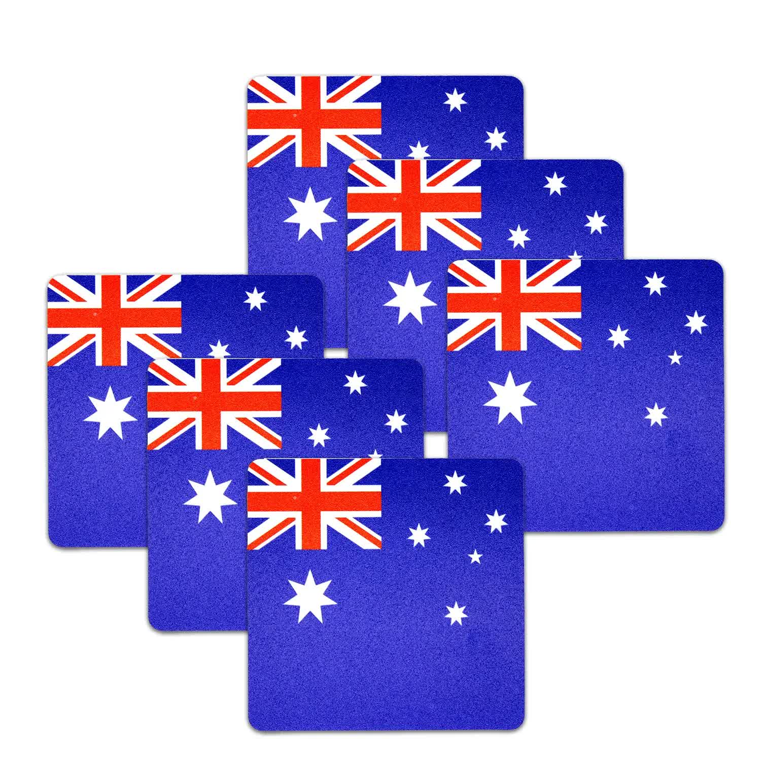 Coasters: 6pcs AUSTRALIA FLAG COASTERS Placemat Table Drinks Wine Beer Holder Souvenir