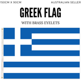 2x Greece Country Flags Greek Heavy Duty National Olympics Europe - 150cm x 90cm