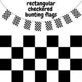 Party Supplies: CHECKERED BUNTING FLAG Race Car Chequered Flag Banner Hanging Decoration Rectangular - 10.8 Metres