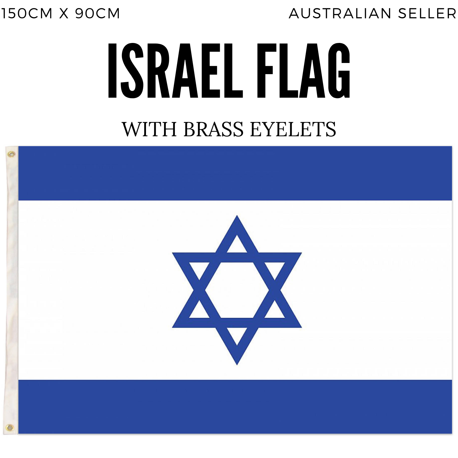 2x Israel Israeli Country Flags Heavy Duty Star Of David Jewish - 150cm x 90cm