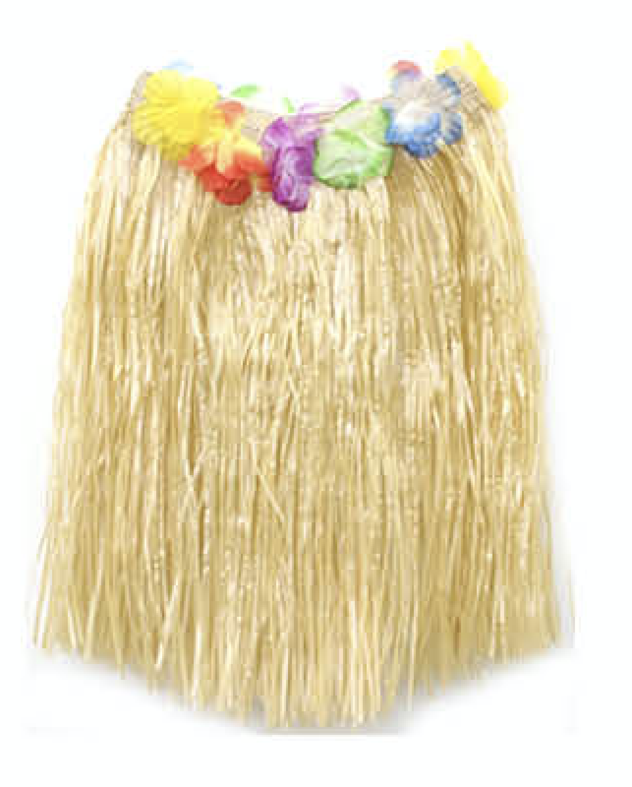 Costumes & Accessories: 40cm HAWAIIAN HULA SKIRT Tropical Costume Dress Lei Grass Flower Party Adult - Natural