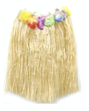 Costumes & Accessories: 40cm HAWAIIAN HULA SKIRT Tropical Costume Dress Lei Grass Flower Party Adult - Natural