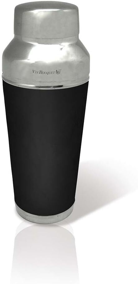 Wine: 700ml Vin Bouquet Cocktail Shaker Shaker with Strainer in Silver/Black