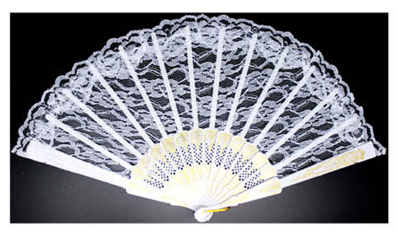Lace Folding Hand Fan Bridal Wedding Party Spanish Costume Accessory - White