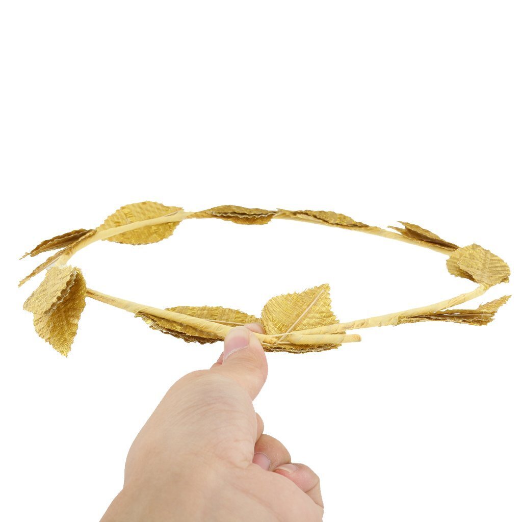 Costumes & Accessories: GOLD LEAF WREATH Greek Headband Crown Leaves Band Roman Costume Dress Party