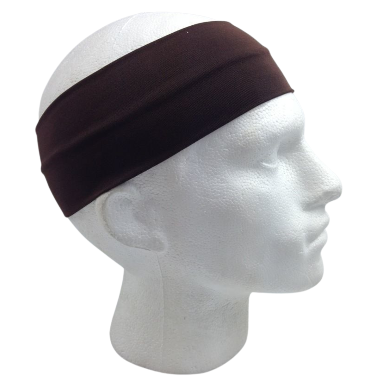 PLAIN HEADBAND Elastic Stretch Sports Yoga Hair Band Unisex 8cm Wide - Brown