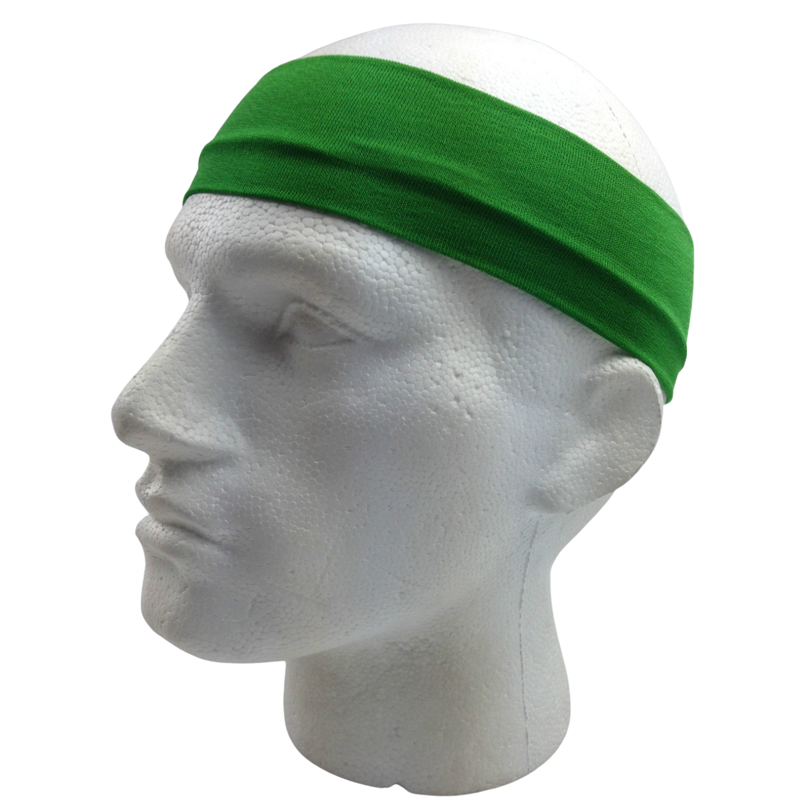 PLAIN HEADBAND Elastic Stretch Sport Yoga Hair Band Unisex 8cm Wide Wrap - Green