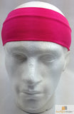 PLAIN HEADBAND Elastic Stretch Sports Yoga Hair Band Unisex 8cm - Hot Pink