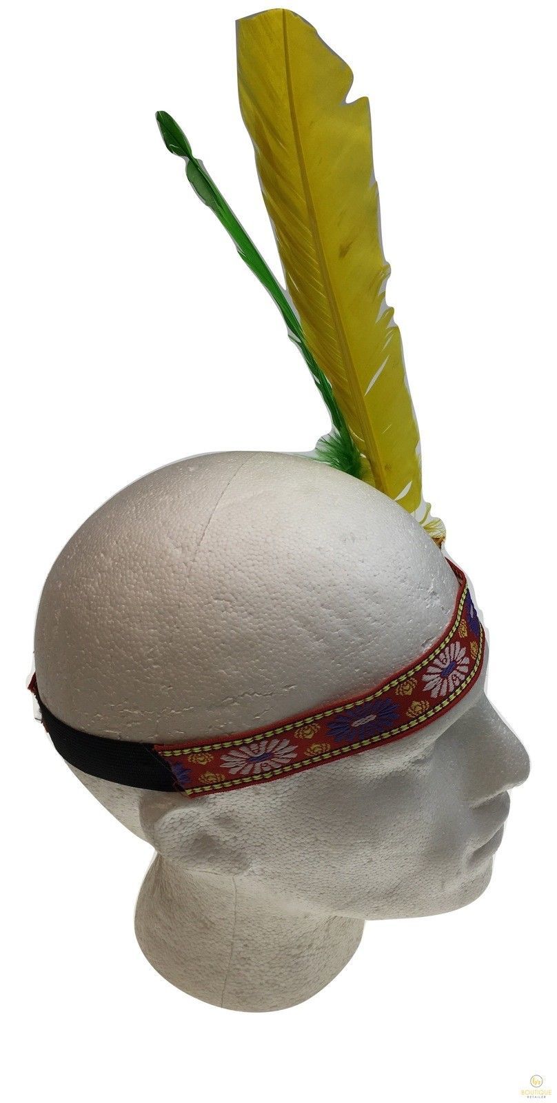 Costumes & Accessories: Native American Two Feather Headband Headdress Fancy Dress for Costume Party